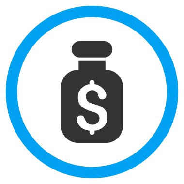 İş çare düz yuvarlak vektör simgesi