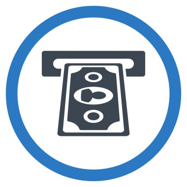 Ödeme Terminal düz yuvarlak vektör simgesi