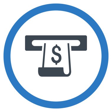 Kağıt giriş yuvası düz yuvarlak vektör simgesi