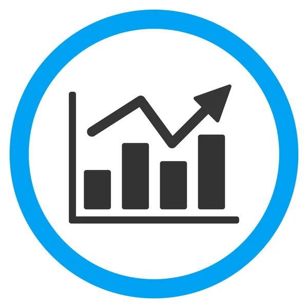 Icona vettoriale arrotondata piatta di tendenza del grafico a barre — Vettoriale Stock