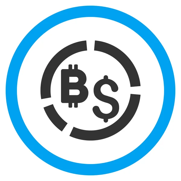 Bitcoin pénzügyi ábra sima lekerekített Vector Icon — Stock Vector