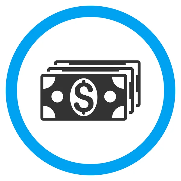 Dollar biljetten Flat afgerond Vector Icon — Stockvector