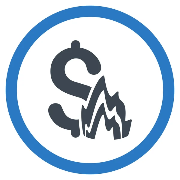 Icona vettoriale arrotondata piatta del disastro antincendio — Vettoriale Stock