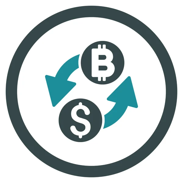 Dollár Bitcoin Exchange lekerekített vektor ikon — Stock Vector