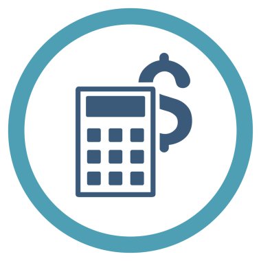 İş hesap makinesi düz yuvarlak vektör simgesi