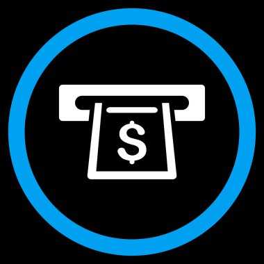 Fişleri Paraya Çevirme yuvası düz yuvarlak vektör simgesi