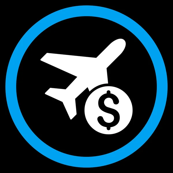 Ikona płaskie wektor zaokrąglona cena samolotu — Wektor stockowy