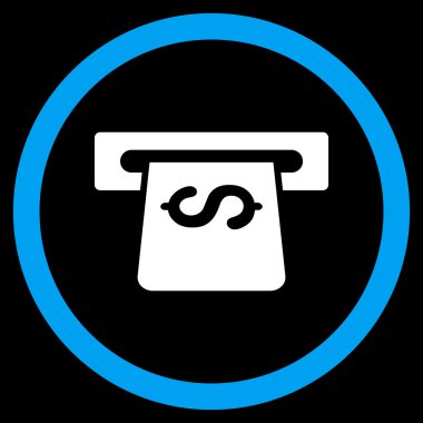 ATM düz yuvarlak vektör simgesi