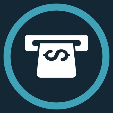 ATM düz yuvarlak vektör simgesi