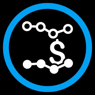 Satış listelerinde düz yuvarlak vektör simgesi