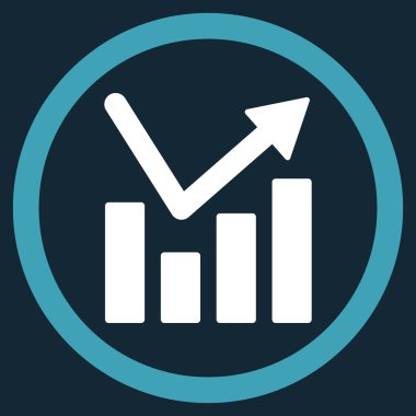 Çubuk grafik eğilim düz yuvarlak vektör simgesi