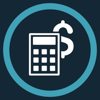 İş hesap makinesi düz yuvarlak vektör simgesi