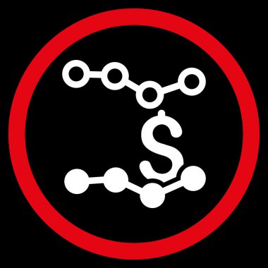 Satış listelerinde düz yuvarlak vektör simgesi