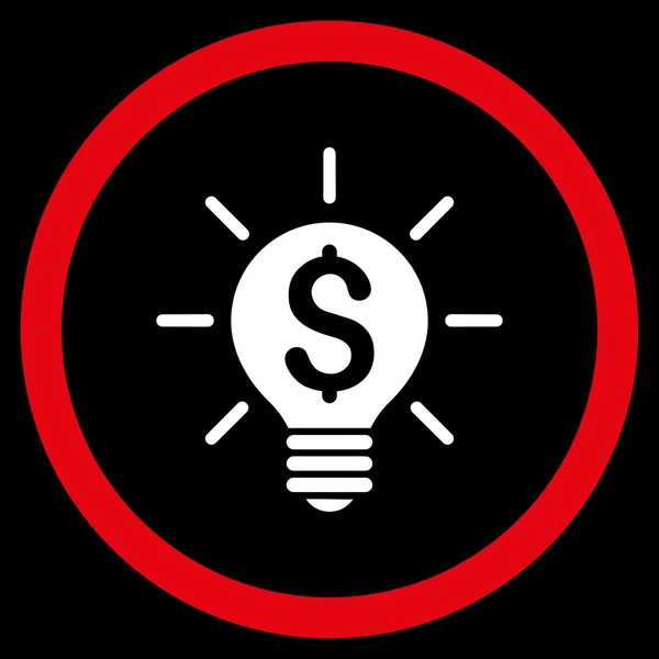 Business idee lamp plat afgeronde Vector Icon — Stockvector