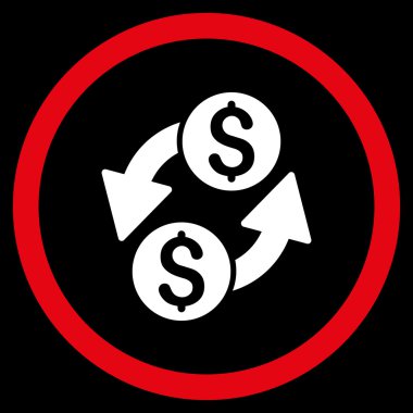 Dolar döviz düz yuvarlak vektör simgesi