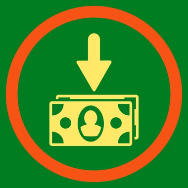 Banknot gelir düz yuvarlak vektör simgesi