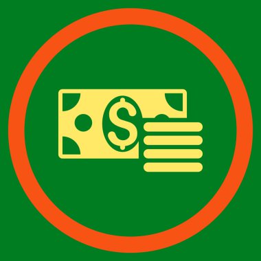 Doları nakit düz yuvarlak vektör simgesi