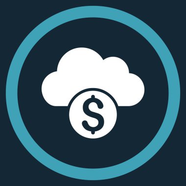 Düz yuvarlak vektör simge bankacılık bulut