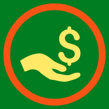 Bağış düz yuvarlak vektör simgesi