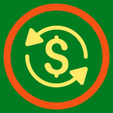 Para ciro düz yuvarlak vektör simgesi