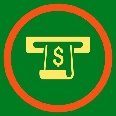 Kağıt giriş yuvası düz yuvarlak vektör simgesi