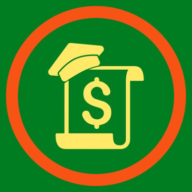 Eğitim fatura düz yuvarlak vektör simgesi