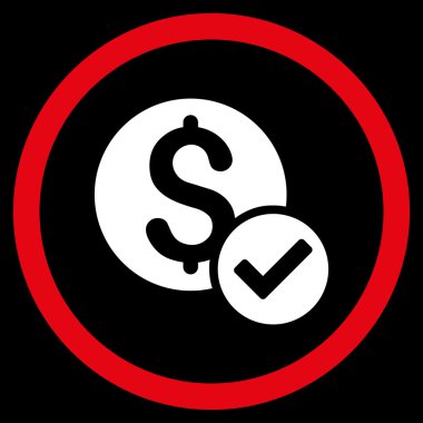 Onaylanmış ödeme düz yuvarlak vektör simgesi