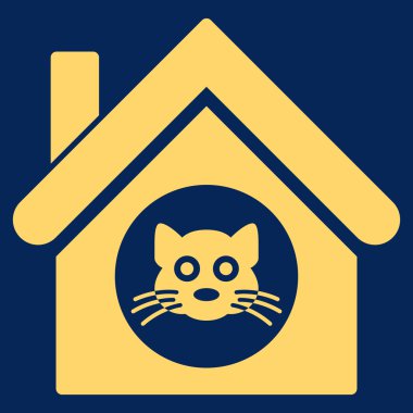 Kedi evi düz vektör simgesi