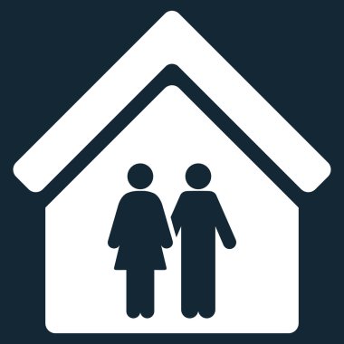 Müstakil ev düz vektör simgesi