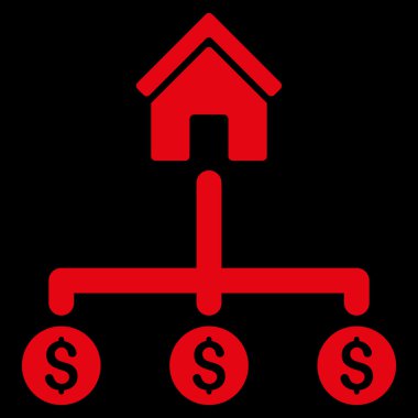 Bina ödemeler düz vektör simgesi