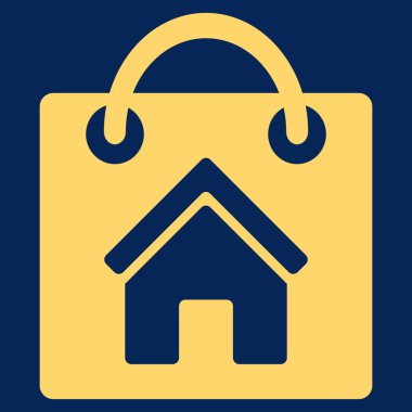 Satın ev düz vektör simgesi