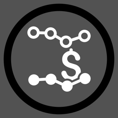 Satış listelerinde düz yuvarlak vektör simgesi