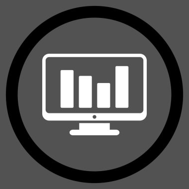 Çubuk grafik düz yuvarlak vektör simge izleme