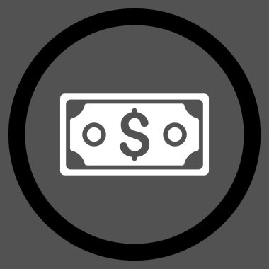 Vektör simge Doları banknot düz yuvarlak