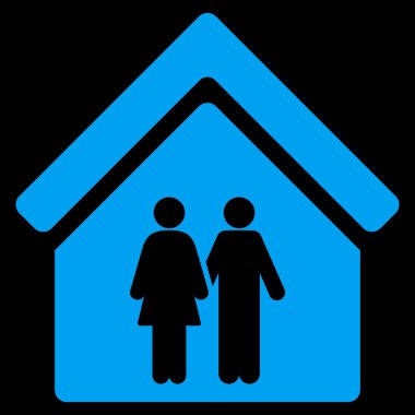 Müstakil ev düz vektör simgesi