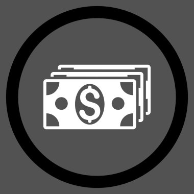 Vektör simge Doları banknot düz yuvarlak