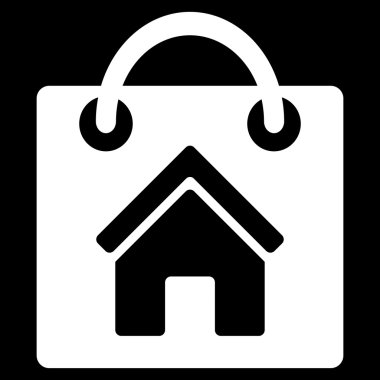 Satın ev düz vektör simgesi