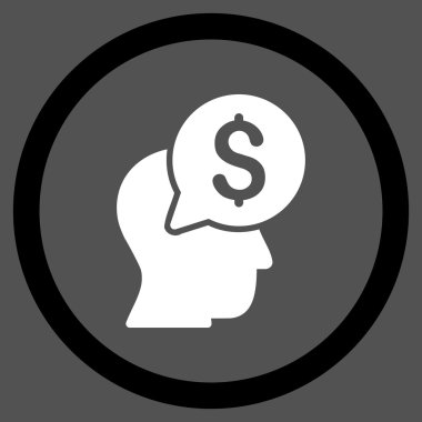 İş adamı düşünüyorum düz yuvarlak vektör simgesi