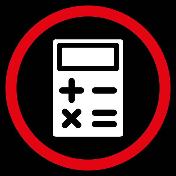 Plat afgeronde Vector calculatorpictogram — Stockvector