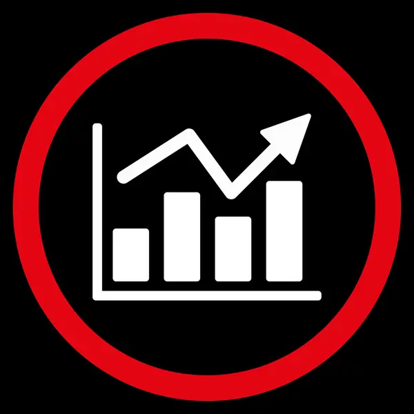 Icona vettoriale arrotondata piatta di tendenza del grafico a barre — Vettoriale Stock