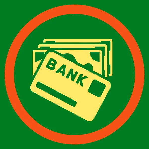 Kreditgeld flach gerundet Vektor-Symbol — Stockvektor