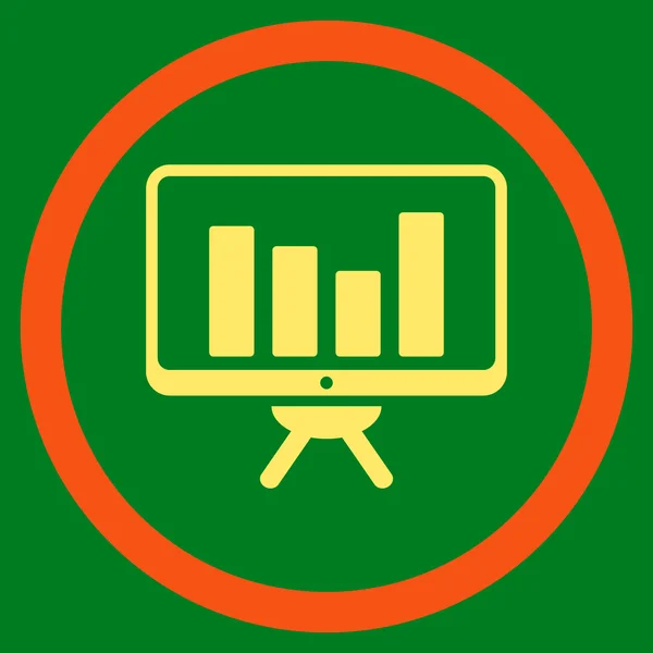 Gráfico de barras Monitoramento Flat Rounded Vector Icon — Vetor de Stock