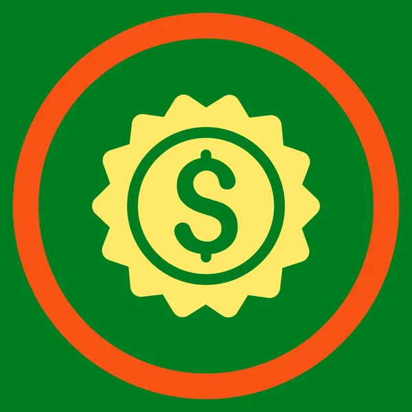 Icona vettoriale arrotondata piatta del francobollo bancario — Vettoriale Stock