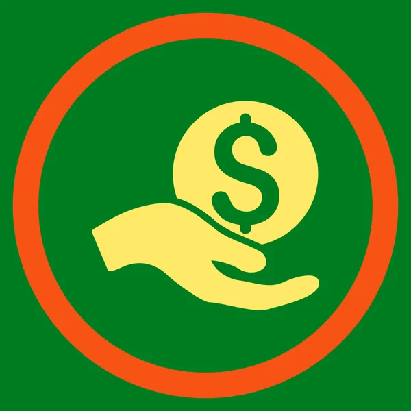 Donación de dinero plano redondeado Vector icono — Vector de stock
