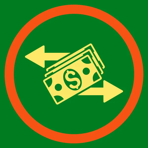 美元钞票付款扁圆形的矢量图标 — 图库矢量图片