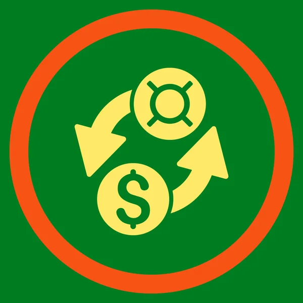 Dolara waluty wymiany płaskie wektor zaokrąglona ikona — Wektor stockowy