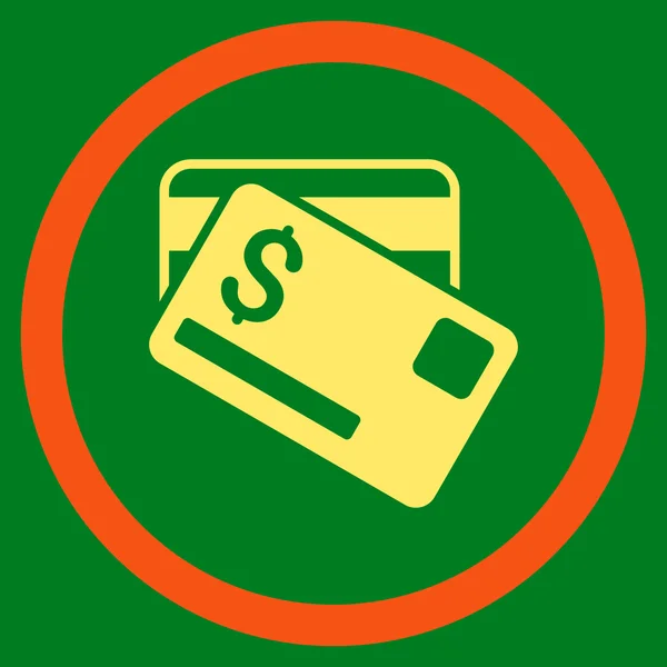 Tarjetas de Crédito Flat redondeado Vector Icon — Archivo Imágenes Vectoriales