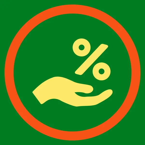 Offerta percentuale mano piatto arrotondato vettoriale icona — Vettoriale Stock