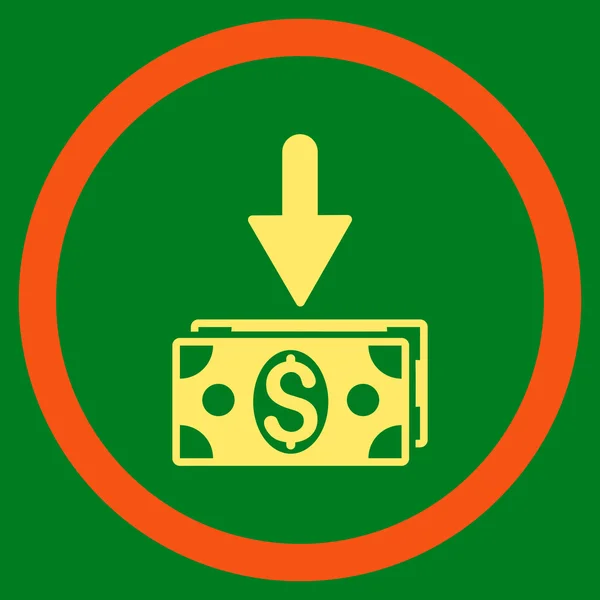 Dolar z płaskim banknotów wektor zaokrąglona ikona — Wektor stockowy