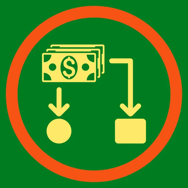 Przepływów pieniężnych z płaskim wektor zaokrąglona ikona — Wektor stockowy